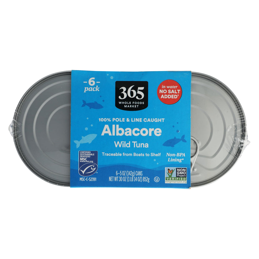 No Salt Albacore Tuna in Water 6pk 5 Oz 365 By Whole Foods Market
