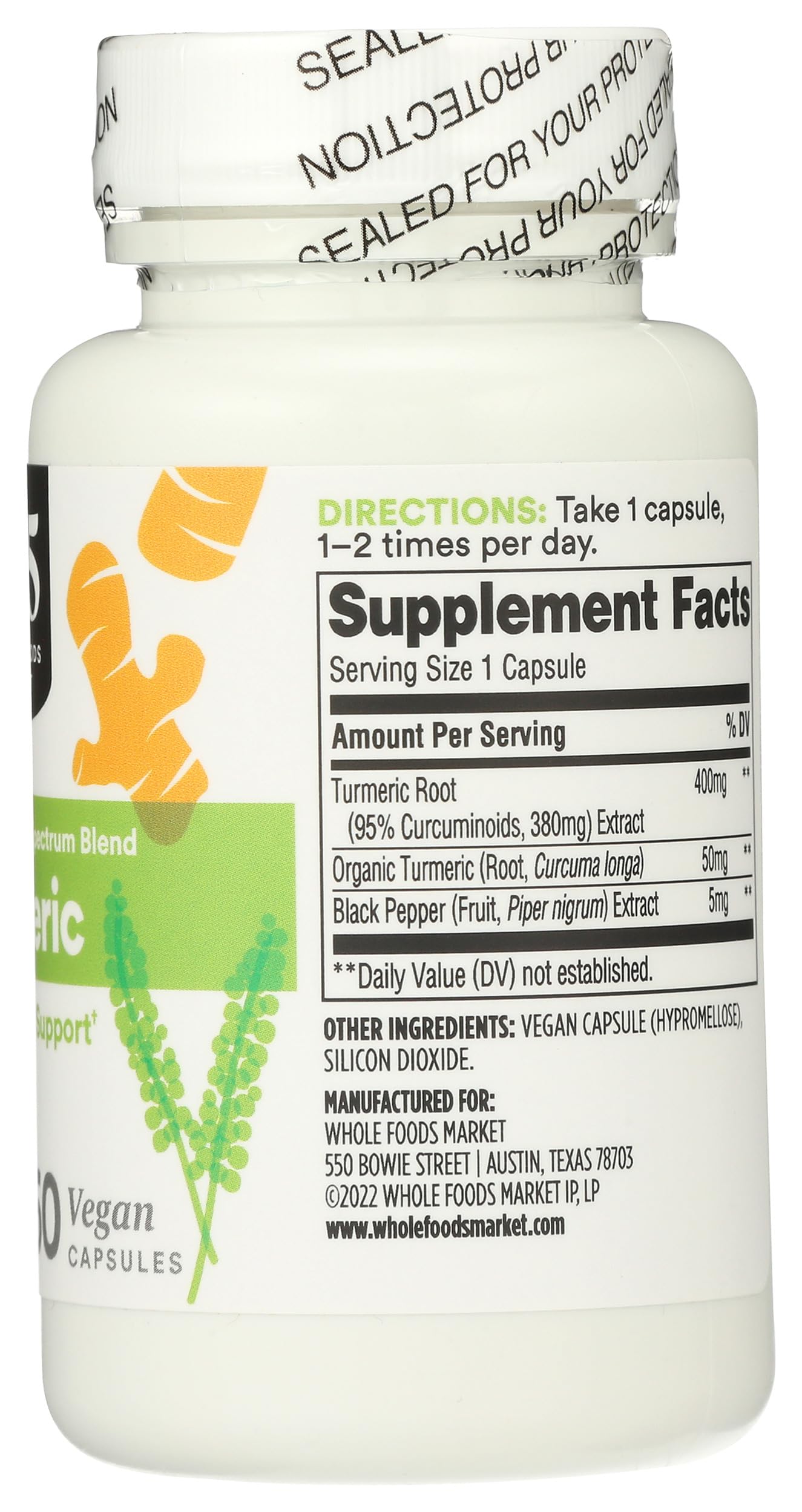 Turmeric 60 Count 365 By Whole Foods Market