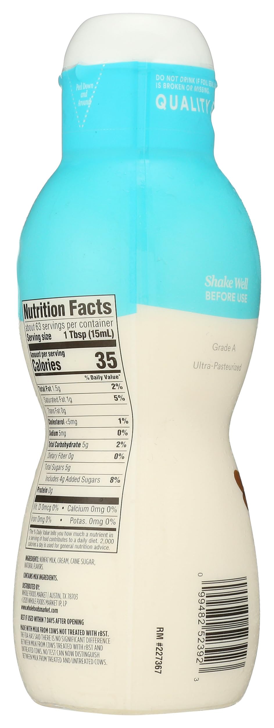Vanilla Coffee Creamer 32 Fl Oz 365 By Whole Foods Market