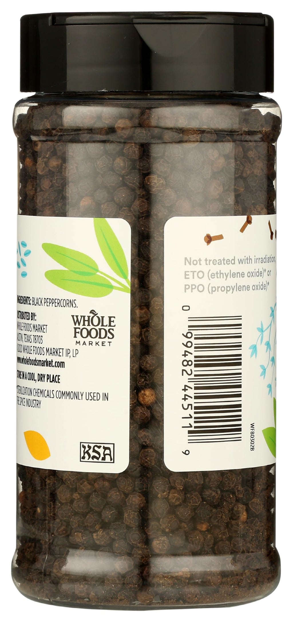 Whole Black Peppercorns 8.08 Oz 365 By Whole Foods Market
