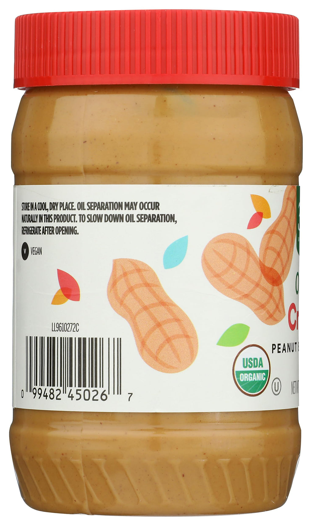 Organic Creamy Peanut Butter Spread No Stir 16 Oz 365 By Whole Foods Market