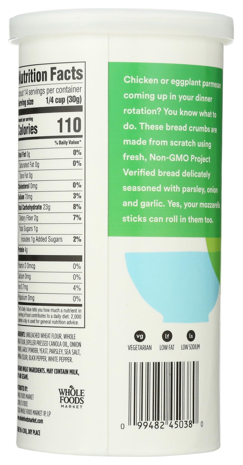 Italian Style Bread Crumbs 15 Oz 365 By Whole Foods Market
