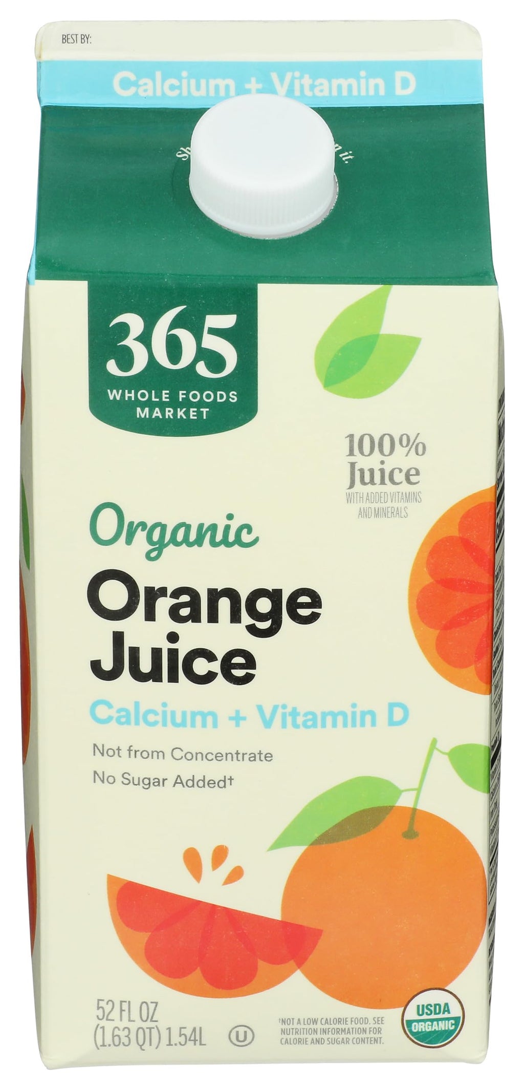 Organic Orange Juice With Calcium And Vitamin D 52 Fl Oz 365 By Whole Foods Market