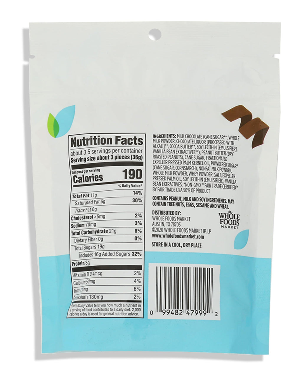 Mini Milk Chocolate Peanut Butter Cups 4.7 Oz 365 By Whole Foods Market