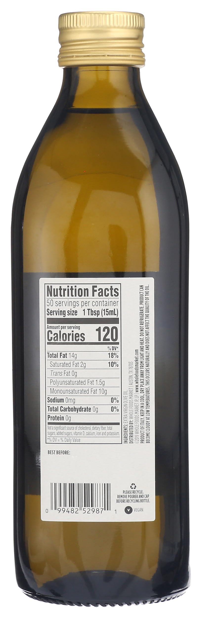 Italian Extra Virgin Olive Oil 25.4 Fl Oz 365 By Whole Foods Market