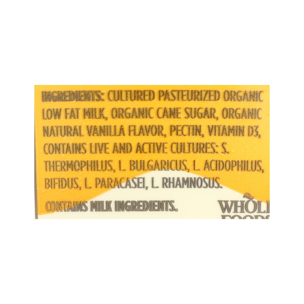 Organic Vanilla Low Fat Yogurt 32 Oz 365 By Whole Foods Market