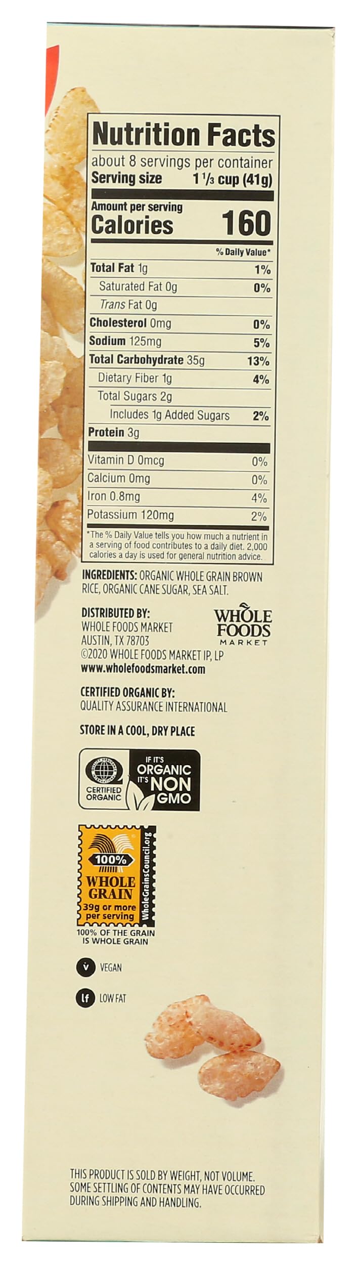 Organic Brown Rice Crisps Cereal 12 Oz 365 By Whole Foods Market