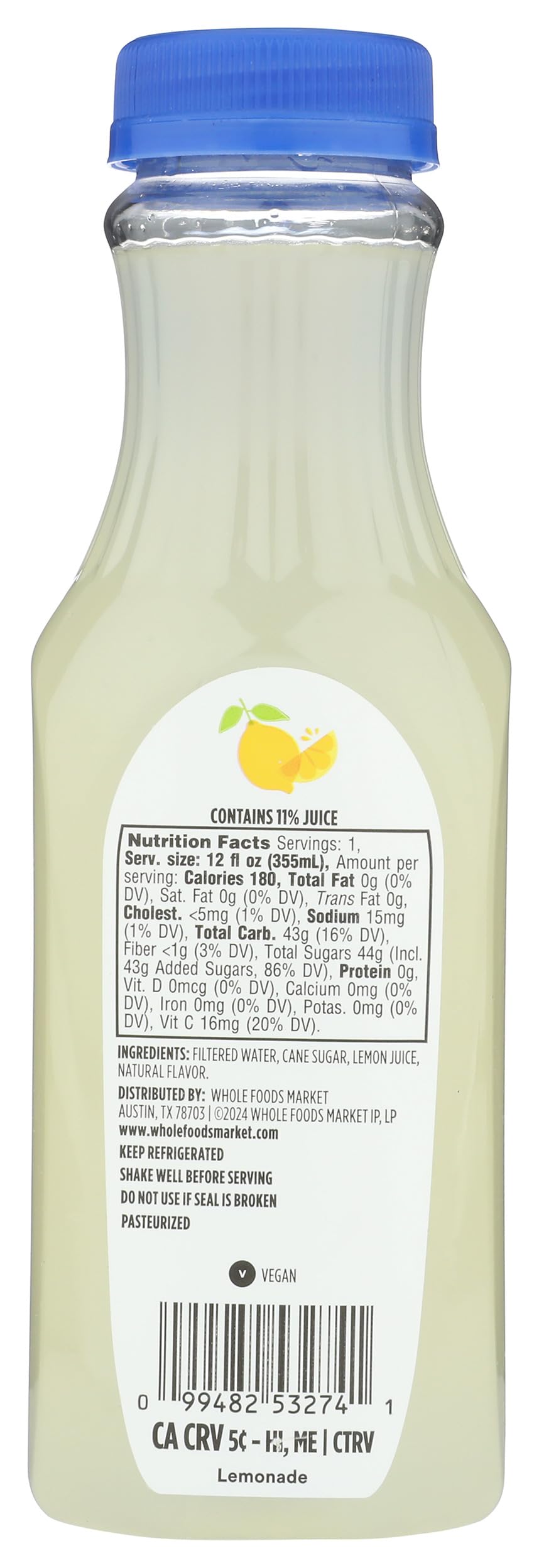 Lemonade 12 Fl Oz 365 By Whole Foods Market