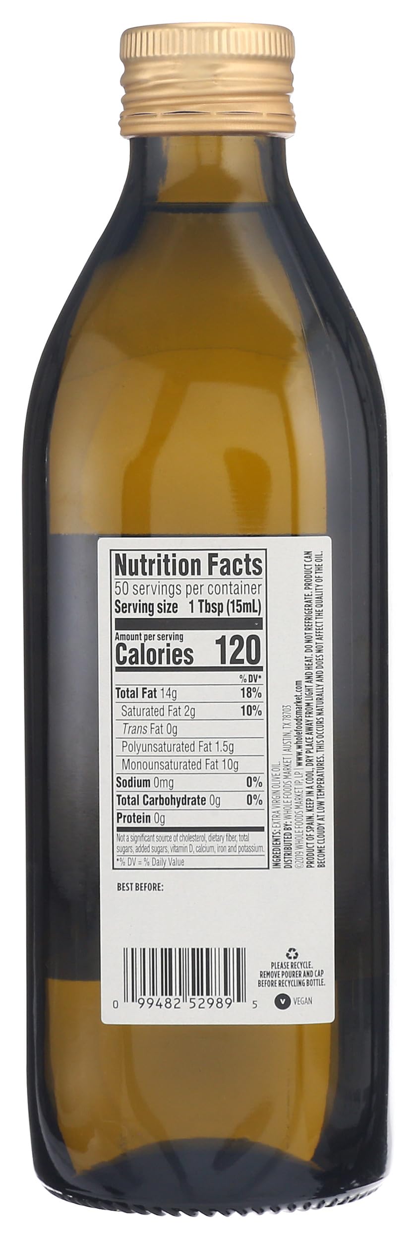 Spanish Extra Virgin Olive Oil 25.4 Fl Oz 365 By Whole Foods Market
