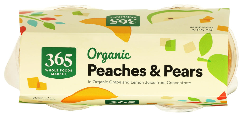 Organic Peaches And Pears Snack Cups 16 Oz 365 By Whole Foods Market