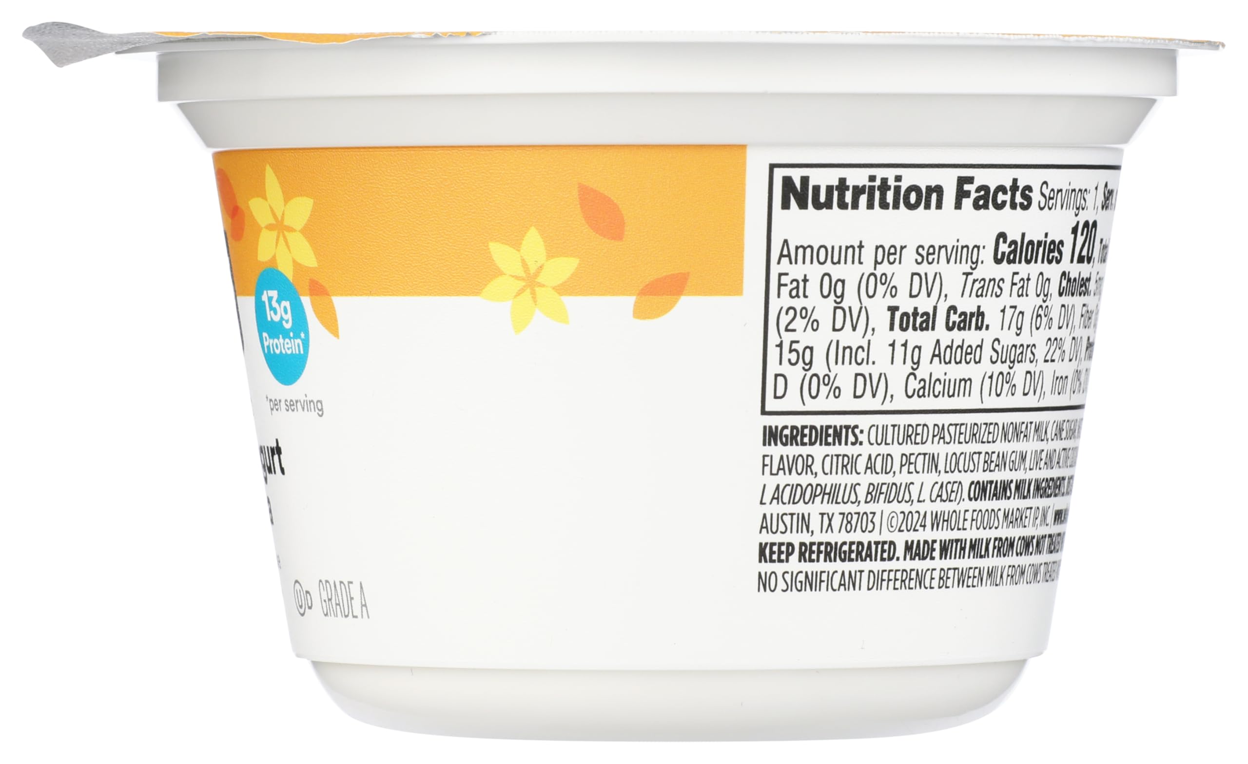 Nonfat Vanilla Greek Yogurt 5.3 Oz 365 By Whole Foods Market