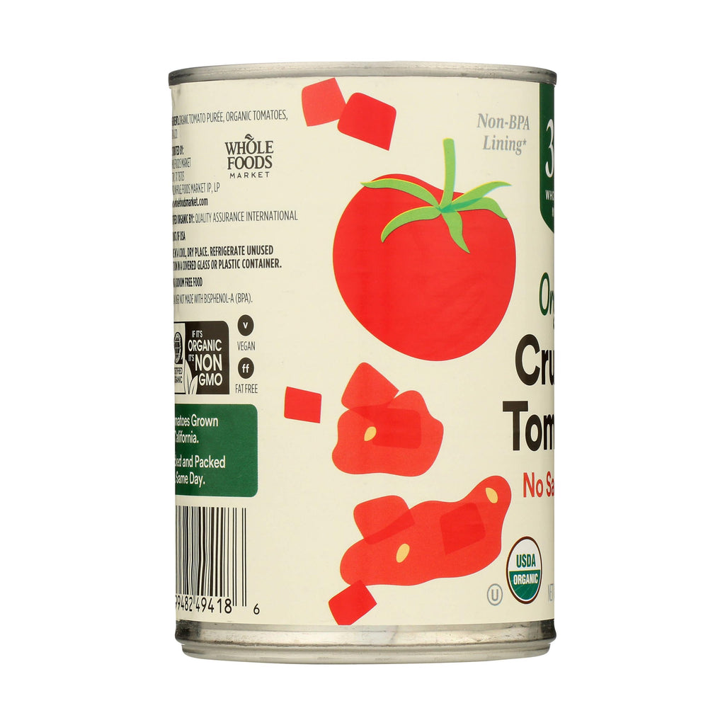 Organic Crushed Tomatoes No Salt Added 15 Oz 365 By Whole Foods Market