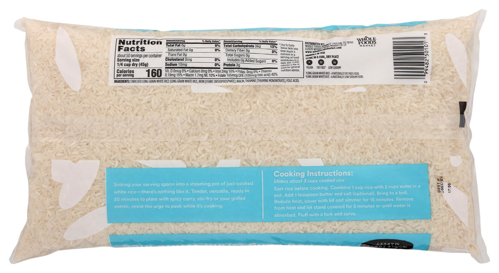 Enriched Long Grain White Rice 80 Oz 365 By Whole Foods Market
