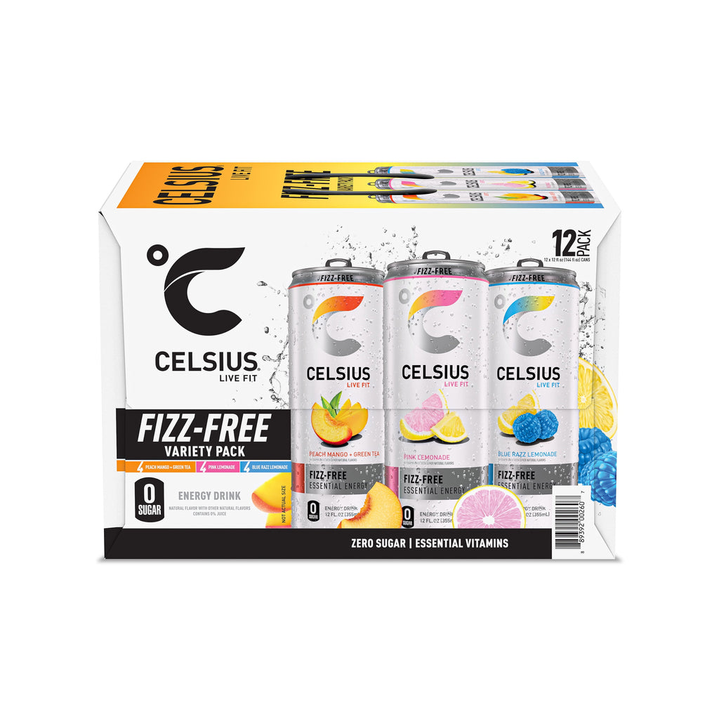 CELSIUS Fizz Free Variety Pack Functional Energy Drink 12 fl oz 12 Pack Cans