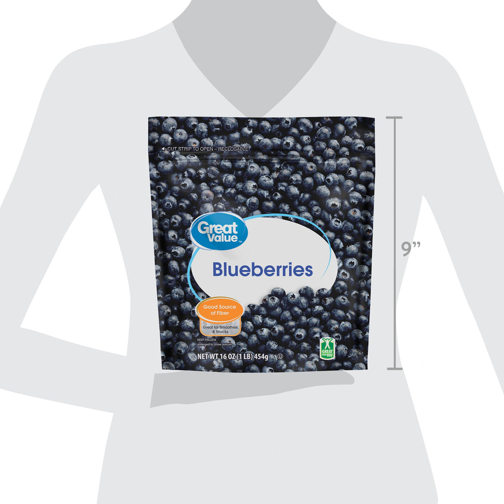 Great Value Whole Blueberries Frozen 16 Oz