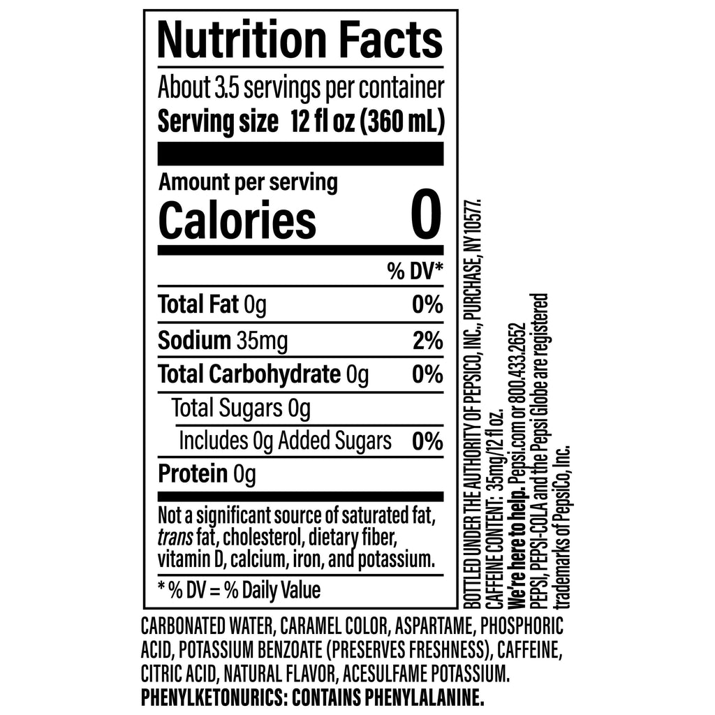 Diet Pepsi Cola Soda Pop Bottle 1.25 Liter