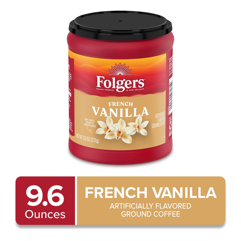 Folgers French Vanilla Artificially Flavored Medium Roast Ground Coffee 9.6 oz Canister