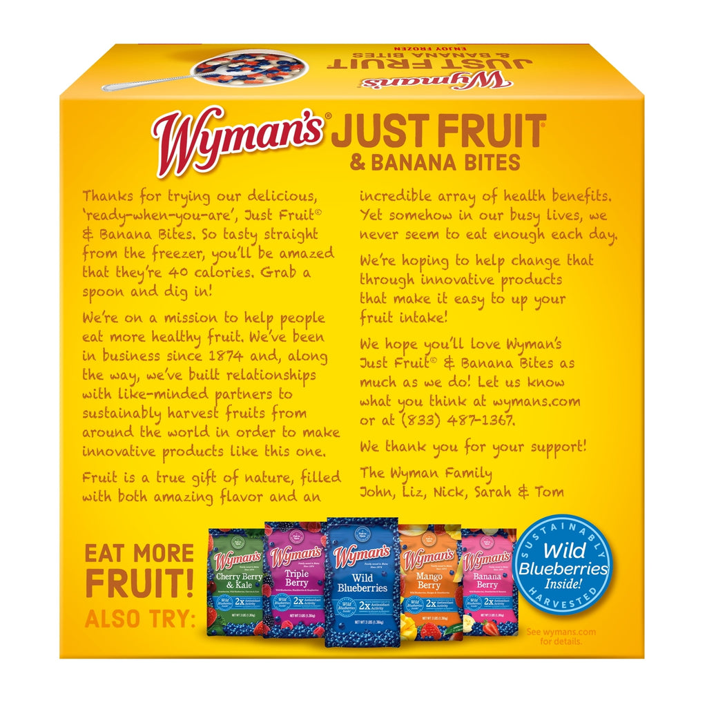 Wyman's Just Fruit & Banana Bites Frozen 4 Pack 9.2 Oz