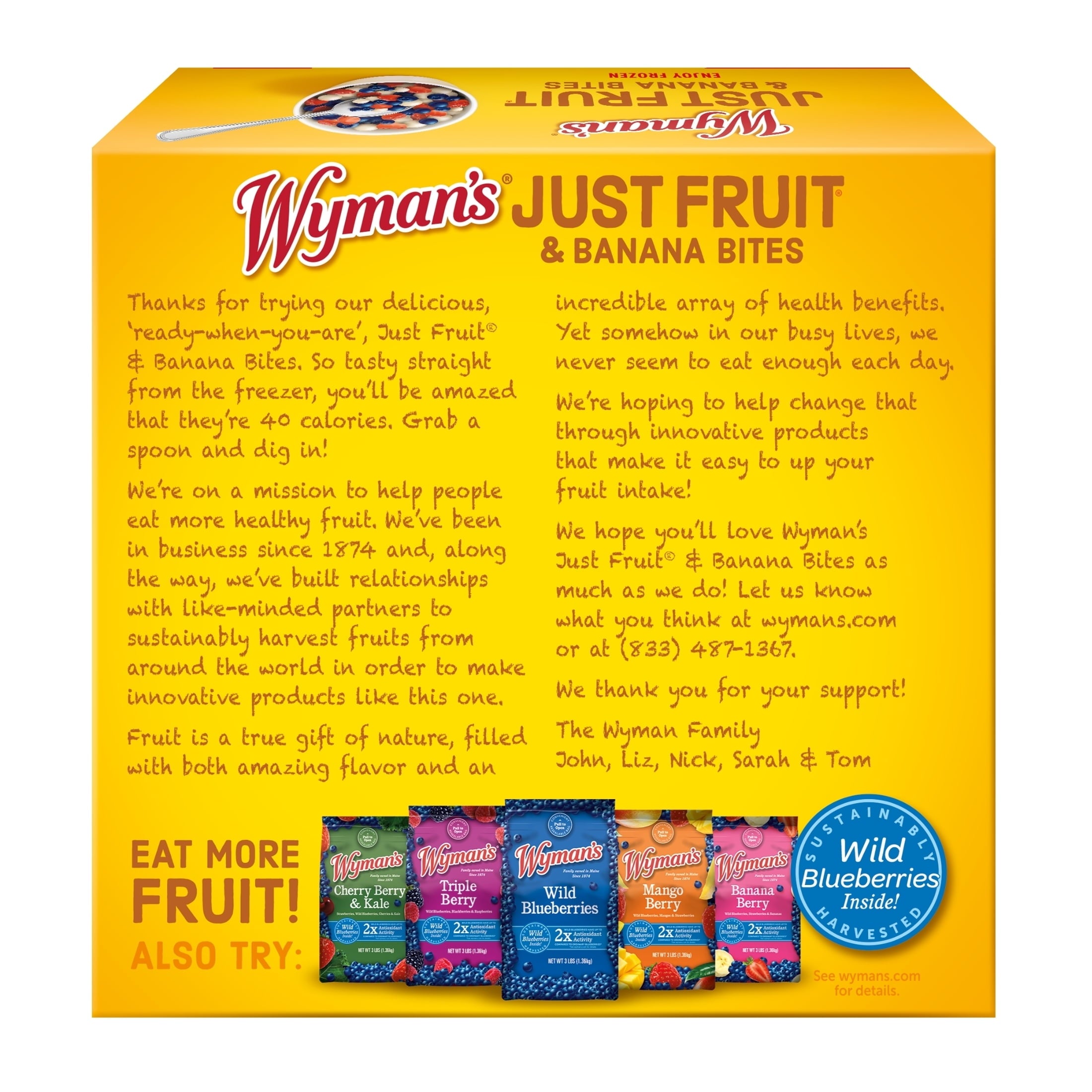 Wyman's Just Fruit & Banana Bites Frozen 4 Pack 9.2 Oz