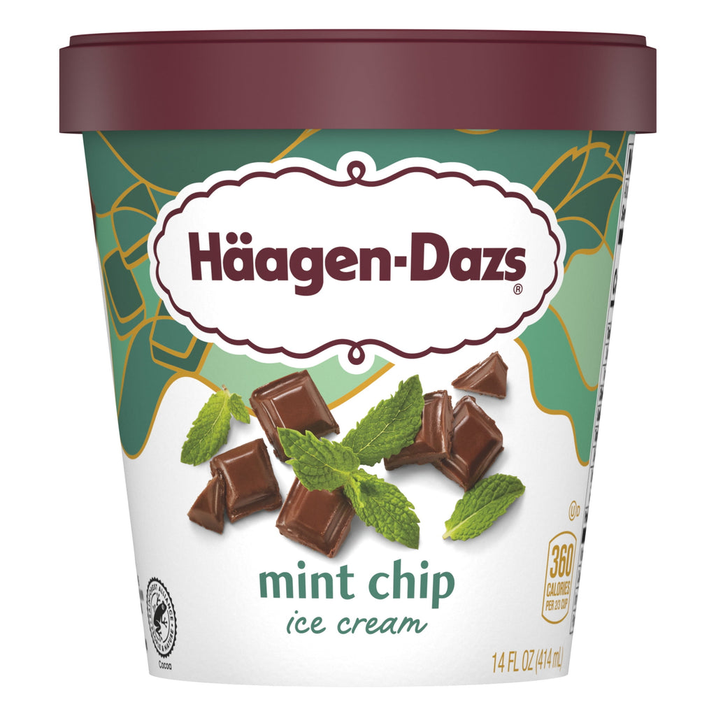 Haagen Dazs Mint Chip Ice Cream 14 Fl Oz Tub