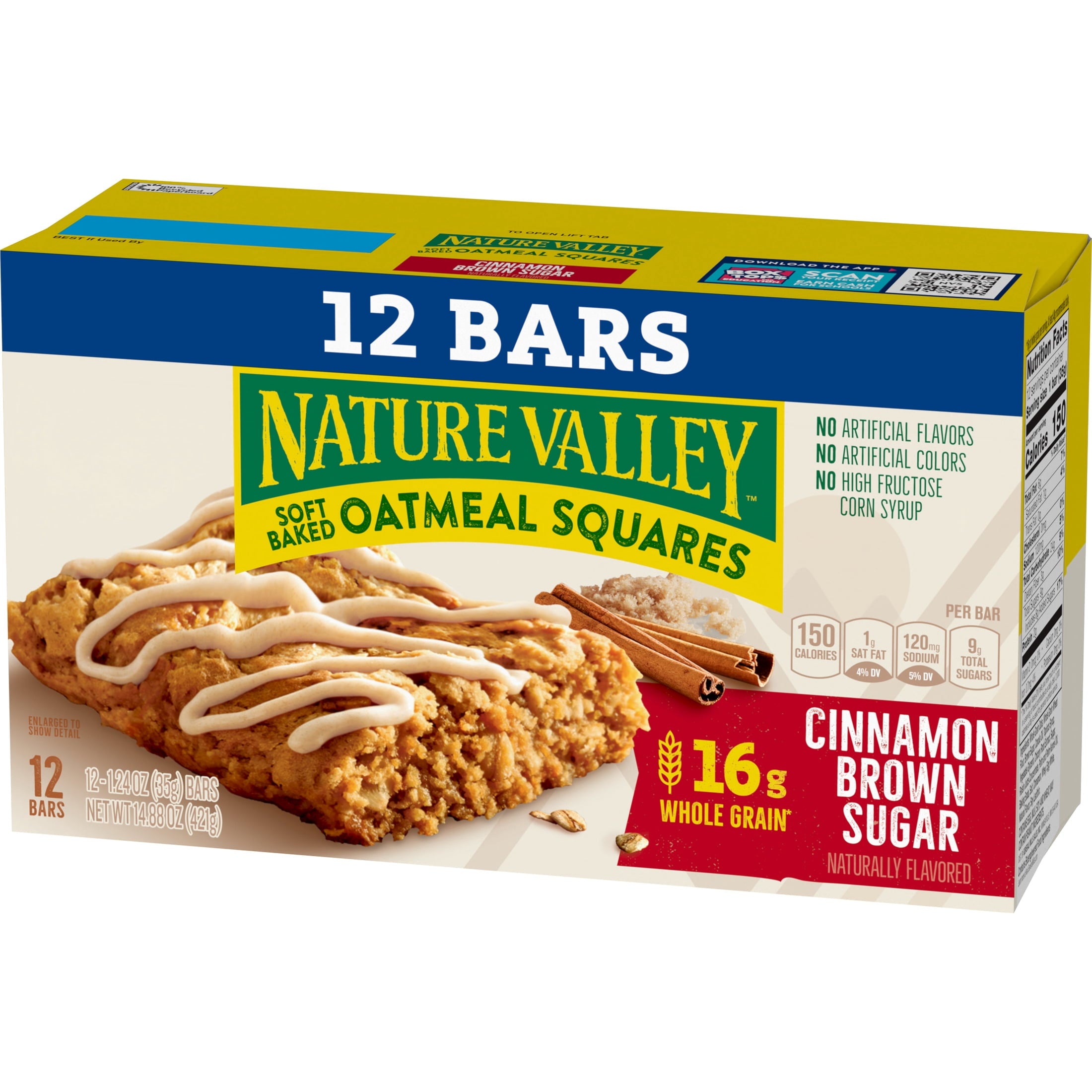 Soft Baked Oatmeal Squares Cinnamon Brown Sugar 14.88 Oz 12 Count Nature Valley