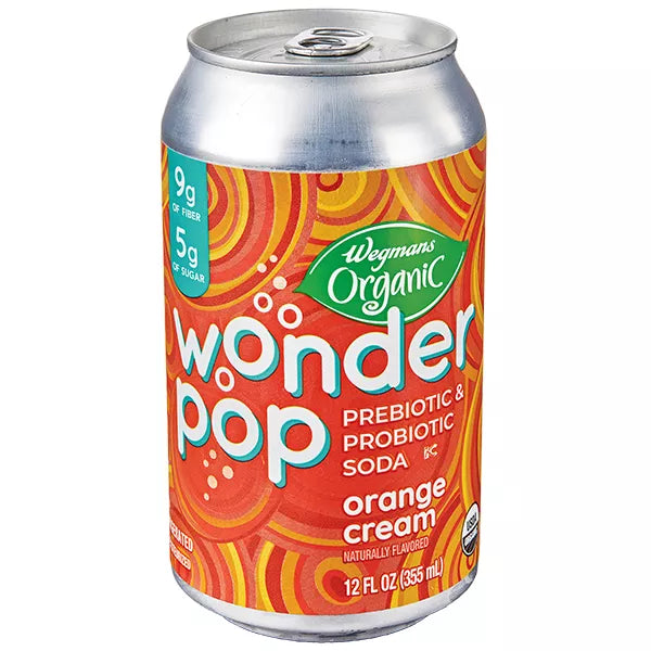 Wegmans Organic Wonder Pop Orange Cream Prebiotic & Probiotic Soda 12 fl. oz.