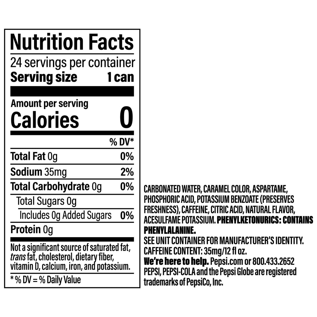 Diet Pepsi Cola Soda Pop Cans 12 Fl Oz 24 Pack
