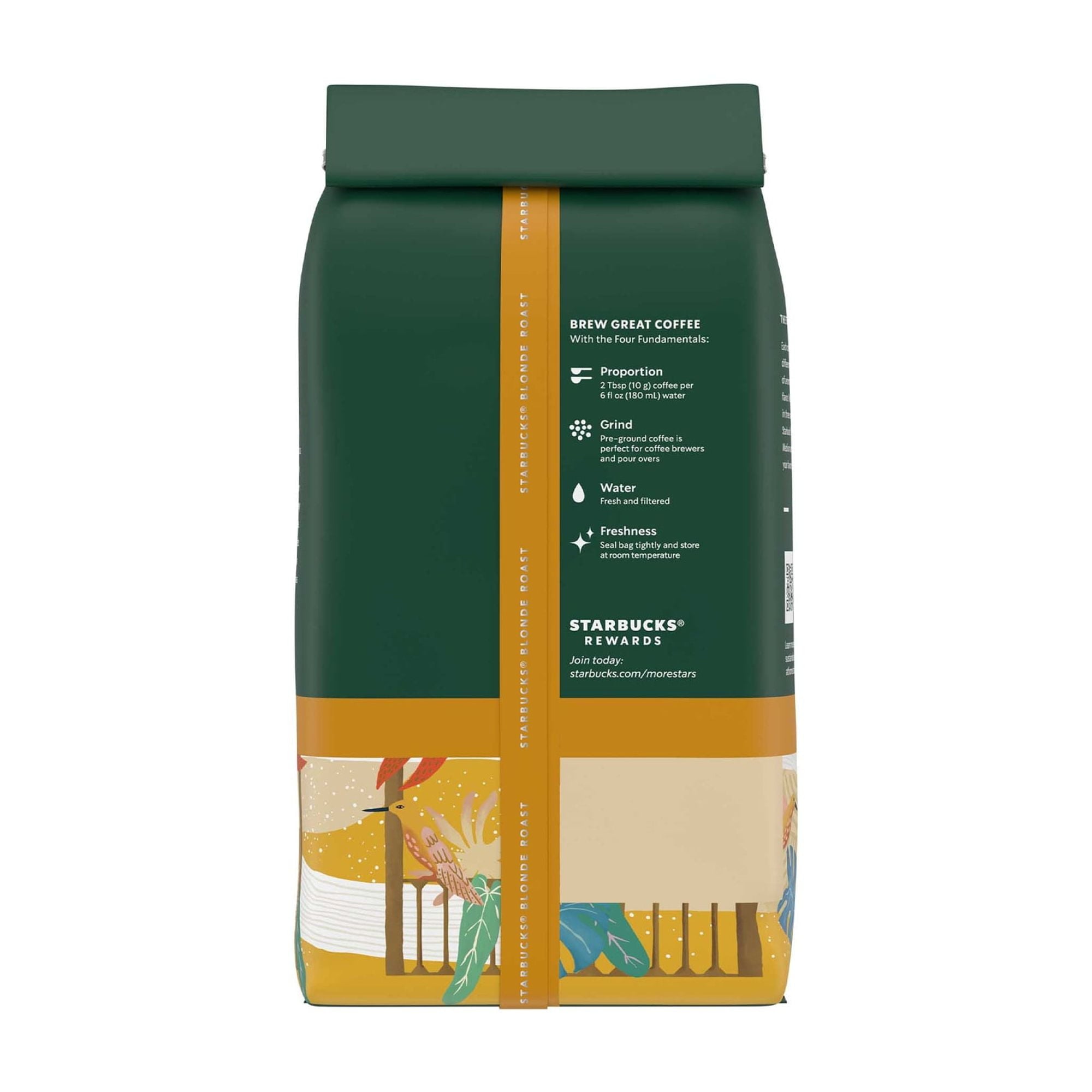 Starbucks at Home Veranda Blend Naturally Caffeinated Light Roast Ground Coffee 18 oz Bag