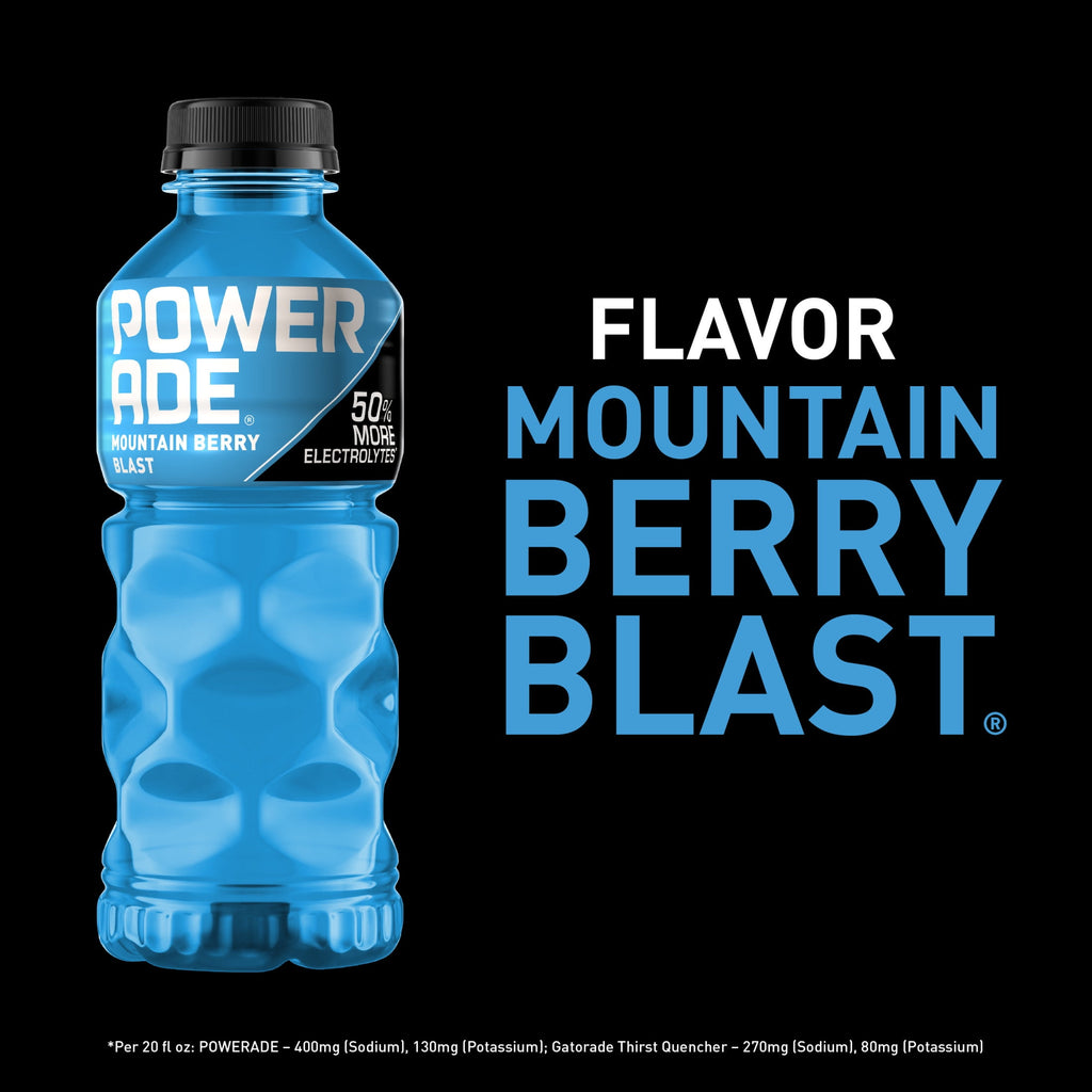 Powerade Mountain Berry Blast Electrolyte Sports Drink 20 fl oz 8 Count