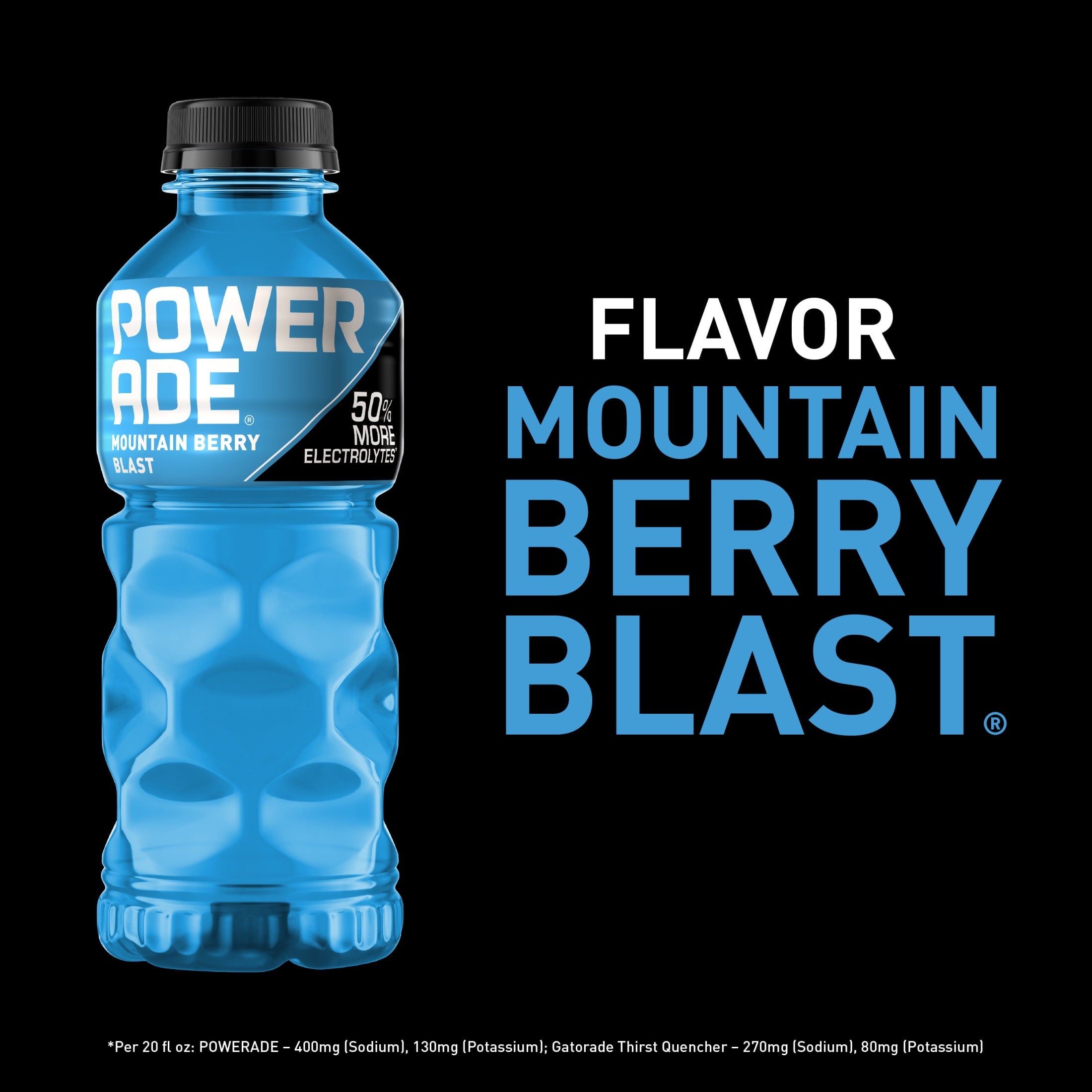 Powerade Mountain Berry Blast Electrolyte Sports Drink 20 fl oz 8 Count