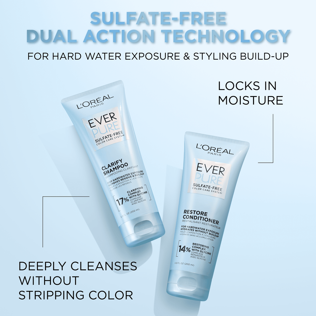 L'Oreal Paris Ever Pure Clarifying Shampoo with Vitamin C and Glycine for All Hair Types 6.8 fl oz