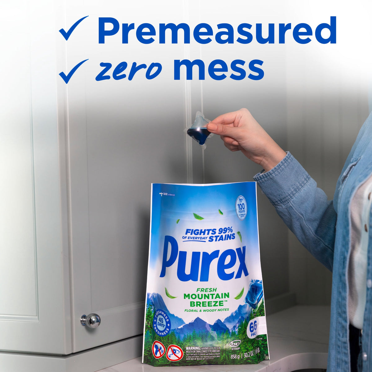Purex Fresh Mountain Breeze Laundry Detergent Pacs 66 Count