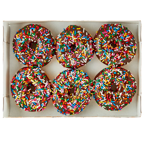 Chocolate Iced Donuts with Sprinkles 19 Oz 6 Count Freshness Guaranteed