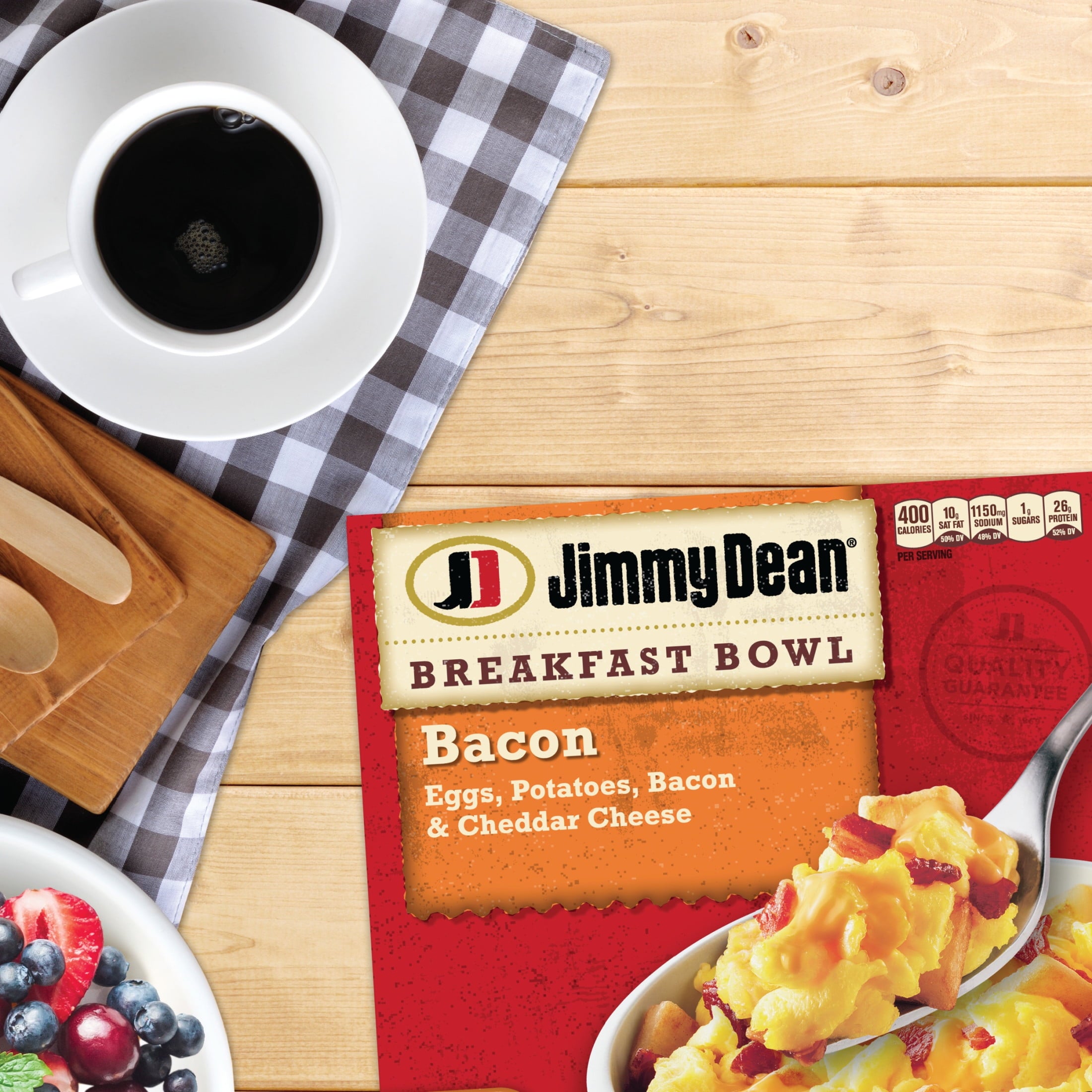 Jimmy Dean Eggs Potatoes Bacon Cheddar Breakfast Bowl Frozen 7 Oz