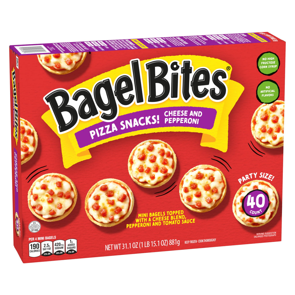 Bagel Bites Cheese And Pepperoni Mini Pizza Bagel Frozen Snacks 40 Count 2.62 Lb