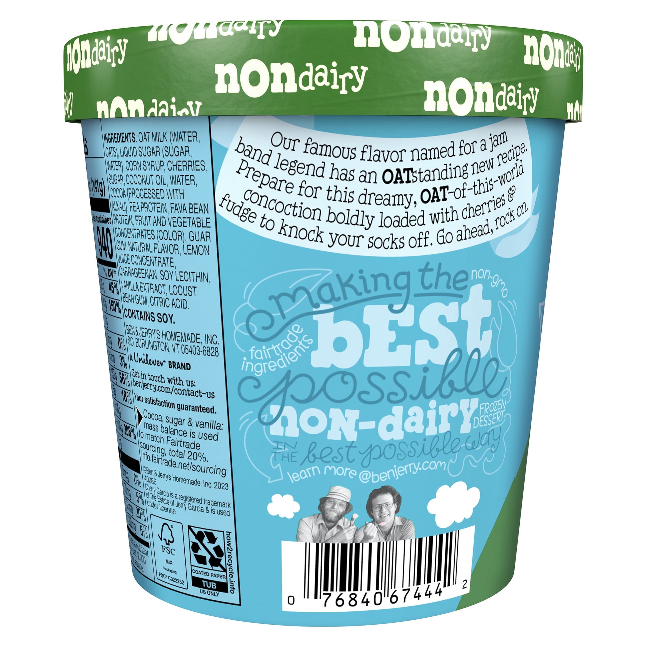 Ben & Jerry's Dairy-Free Oat Milk Cherry Garcia Frozen Dessert 1 Pint