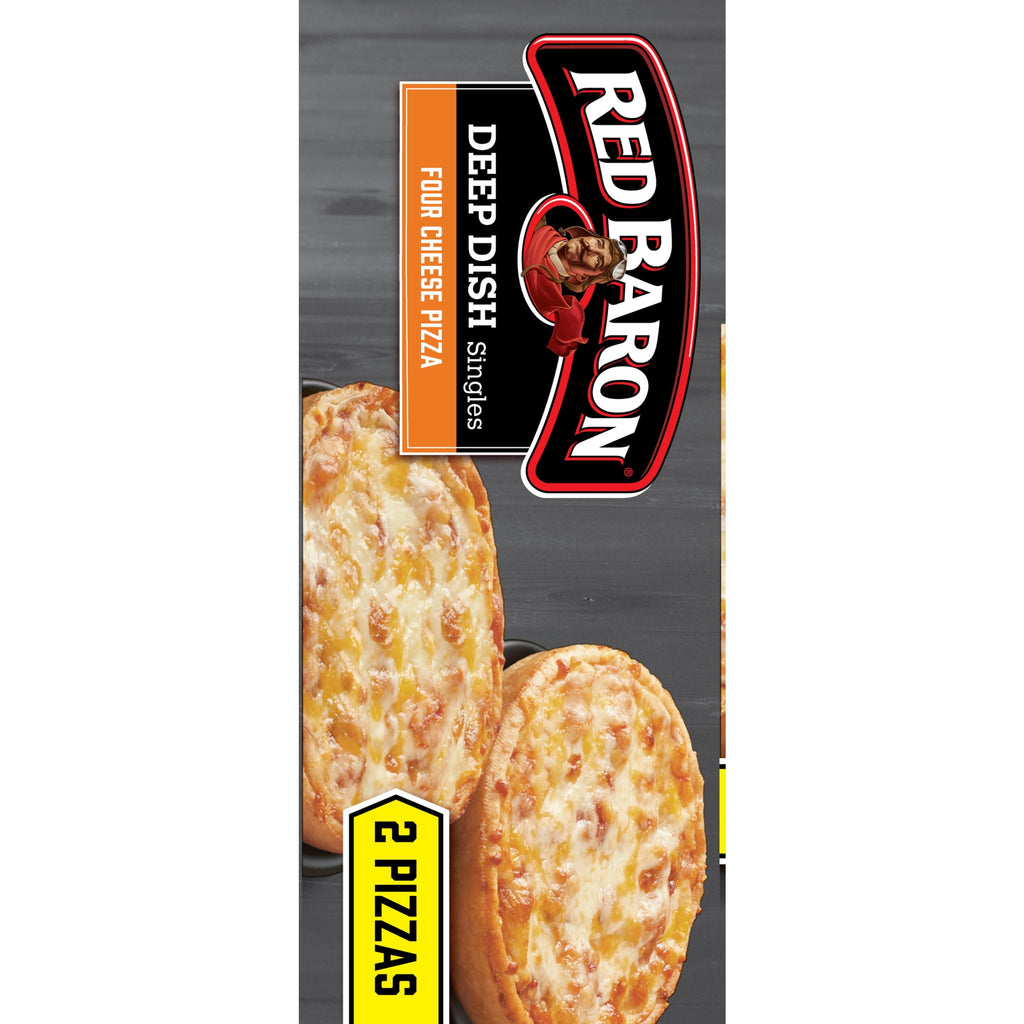 Red Baron Four Cheese Deep Dish Personal Frozen Pizza 11.2 Oz 2 Pack