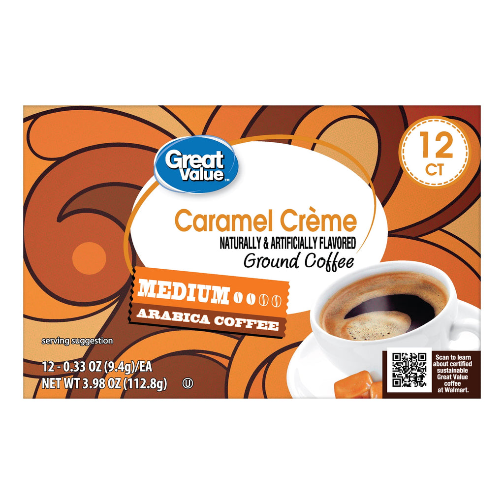 Great Value 100% Arabica Caramel Medium Roast Coffee Pods 12 Count