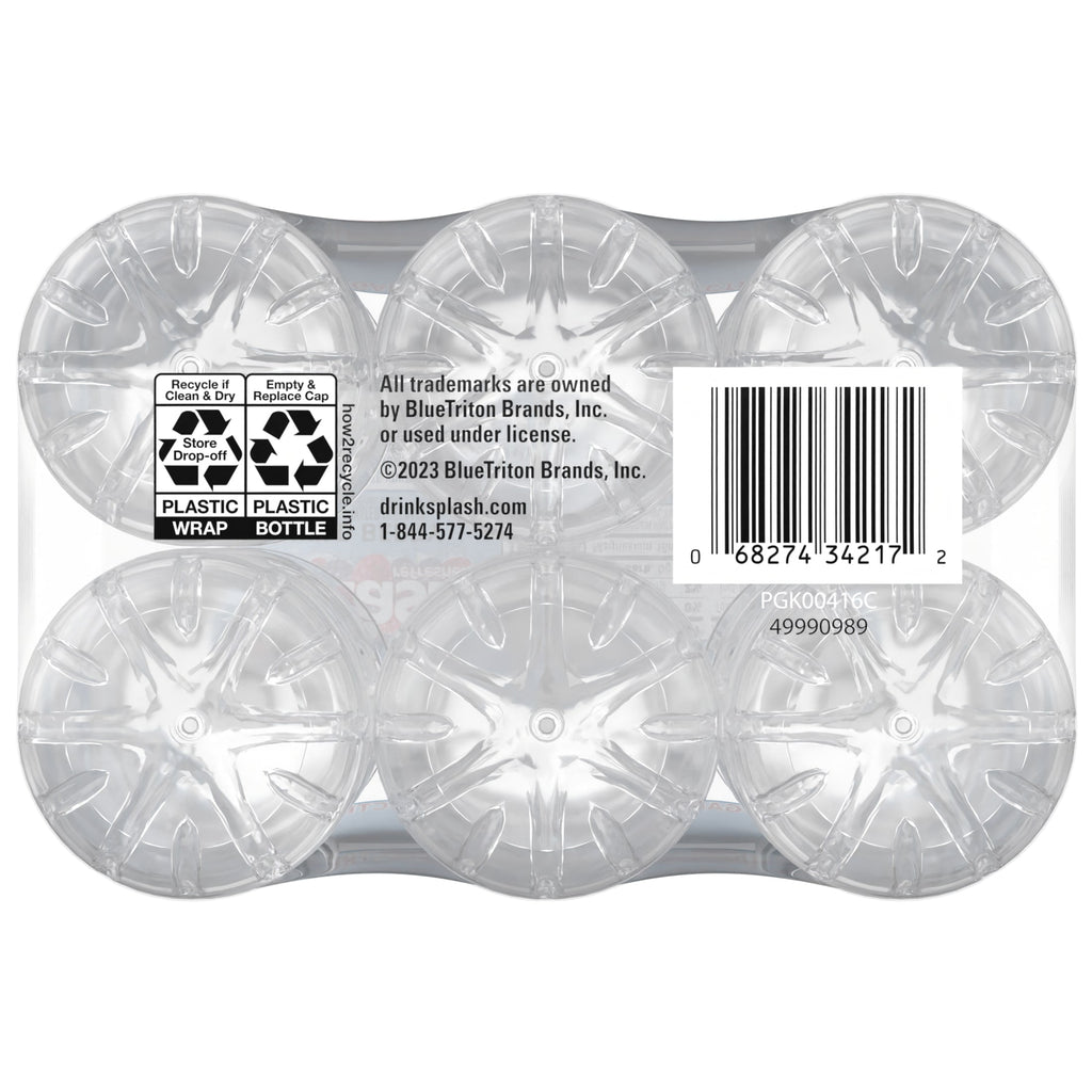 Splash Blast Wild Berry Flavored Water 16.9 fl oz Plastic Bottles 6 Pack