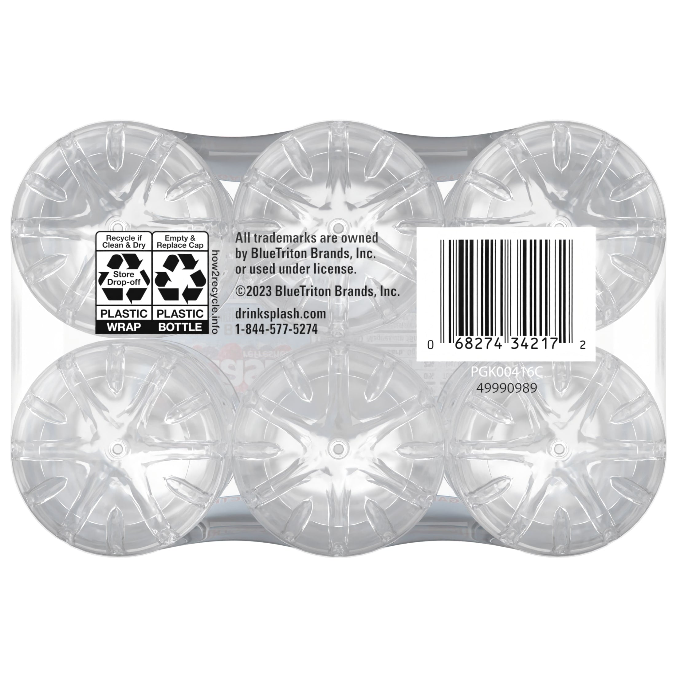 Splash Blast Wild Berry Flavored Water 16.9 fl oz Plastic Bottles 6 Pack