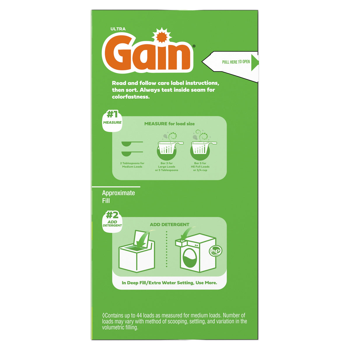 Gain Powder Laundry Detergent Original Scent 40 oz 44 Loads
