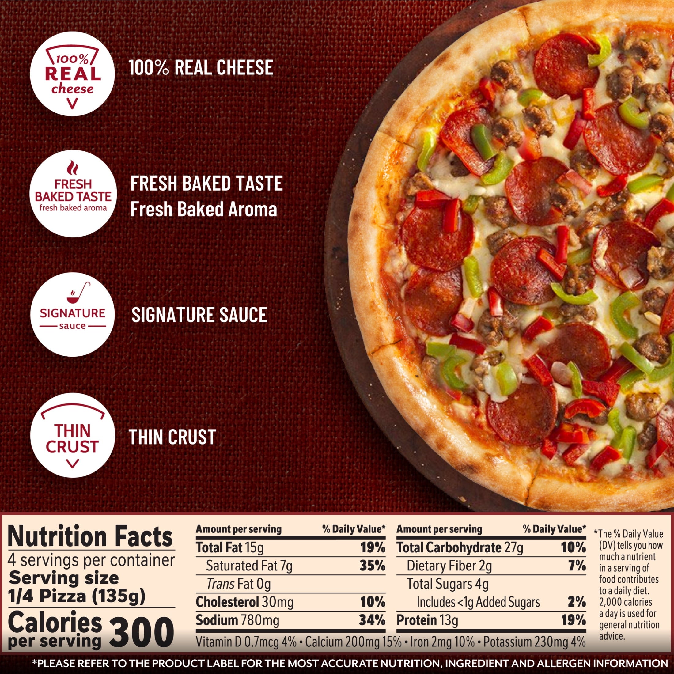 DiGiorno Thin Crust Supreme Frozen Pizza 19.1 Oz