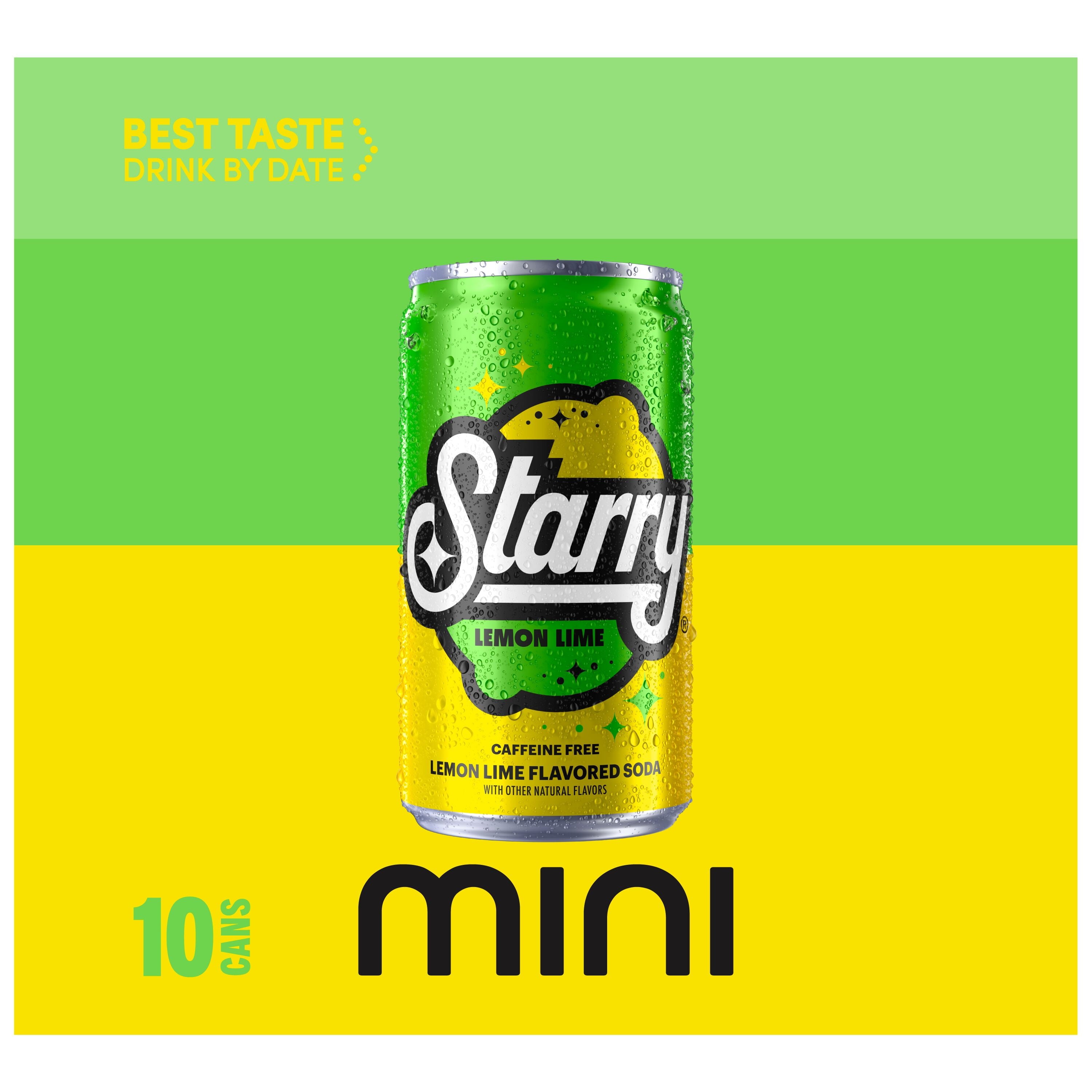 Starry Lemon Lime Soda Pop Mini Cans 7.5 Fl Oz 10 Pack