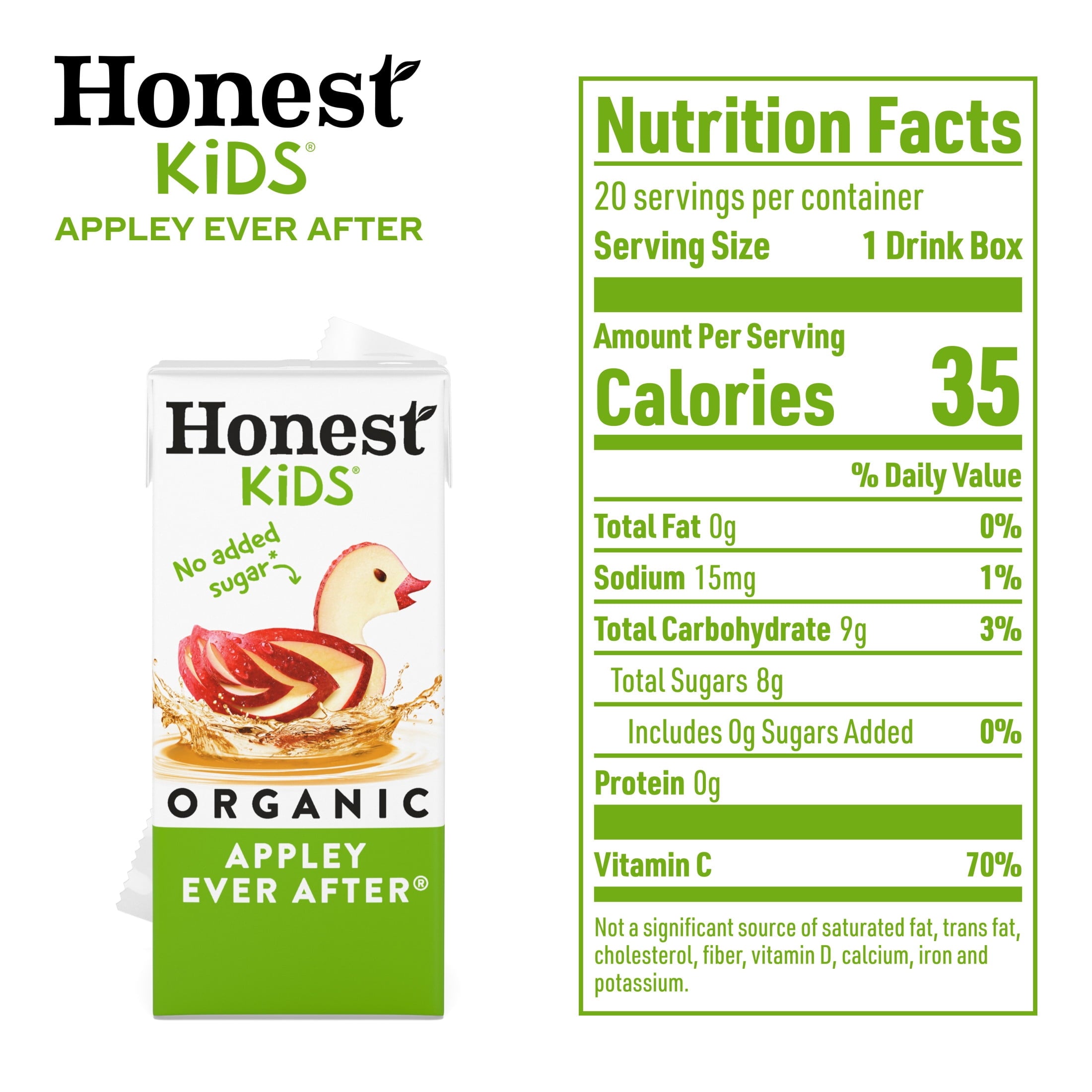 Honest Kids Appley Ever After Organic Juice Drink Cartons 6 fl oz 20 Pack