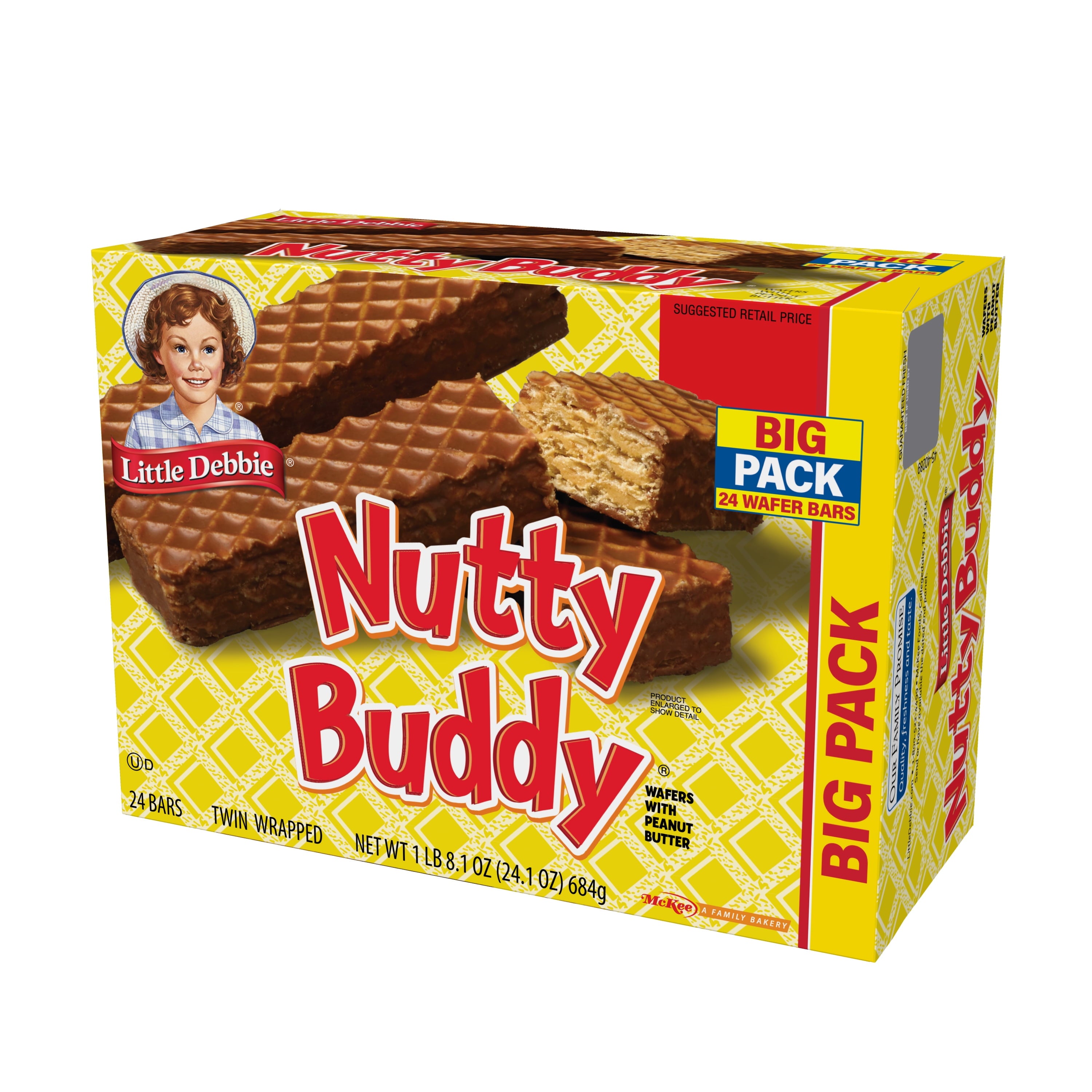 Nutty Buddy Wafer Bars 24.1 Oz 24 Count Little Debbie