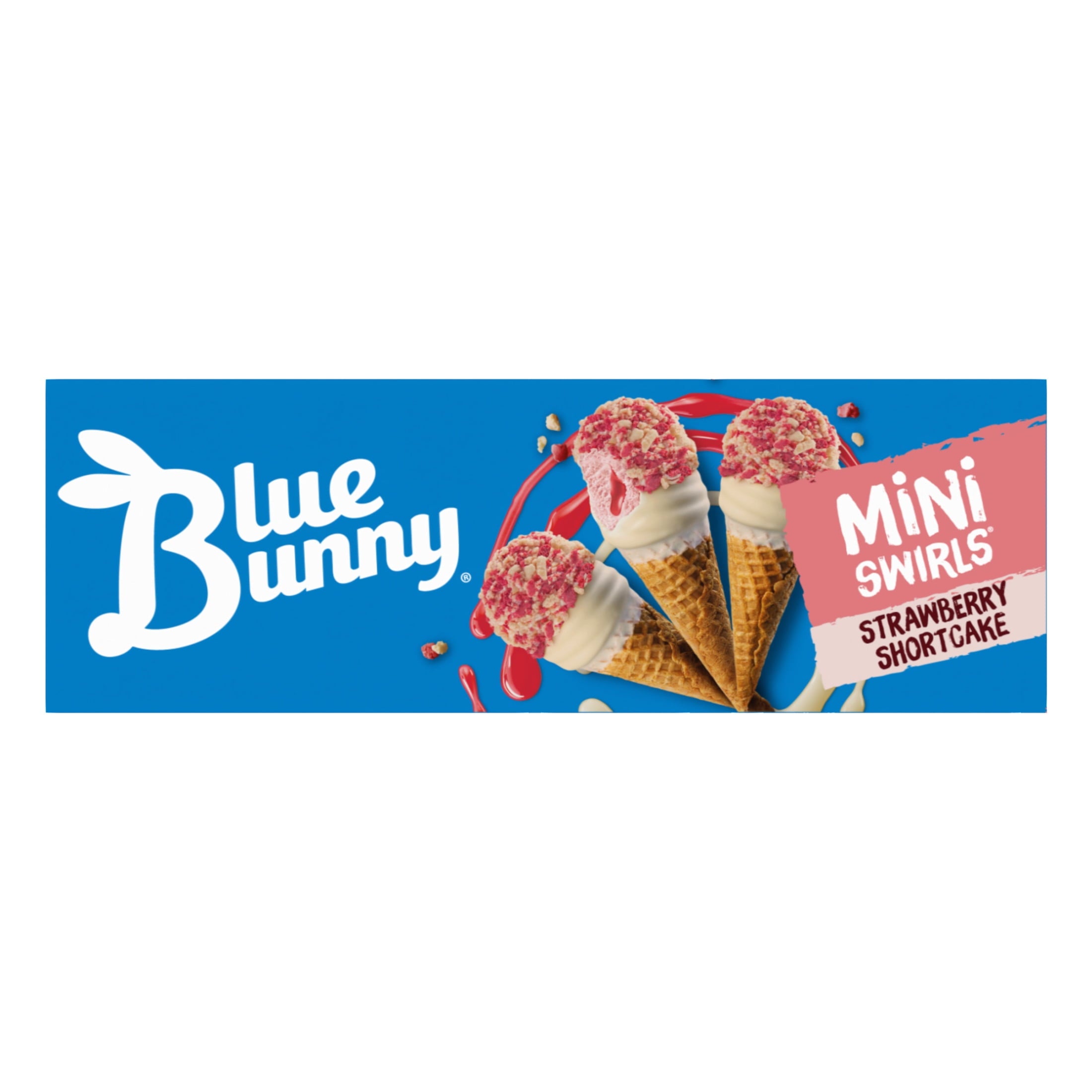Blue Bunny Mini Swirls Strawberry Shortcake Cones 8 Count 18.4 Fl Oz