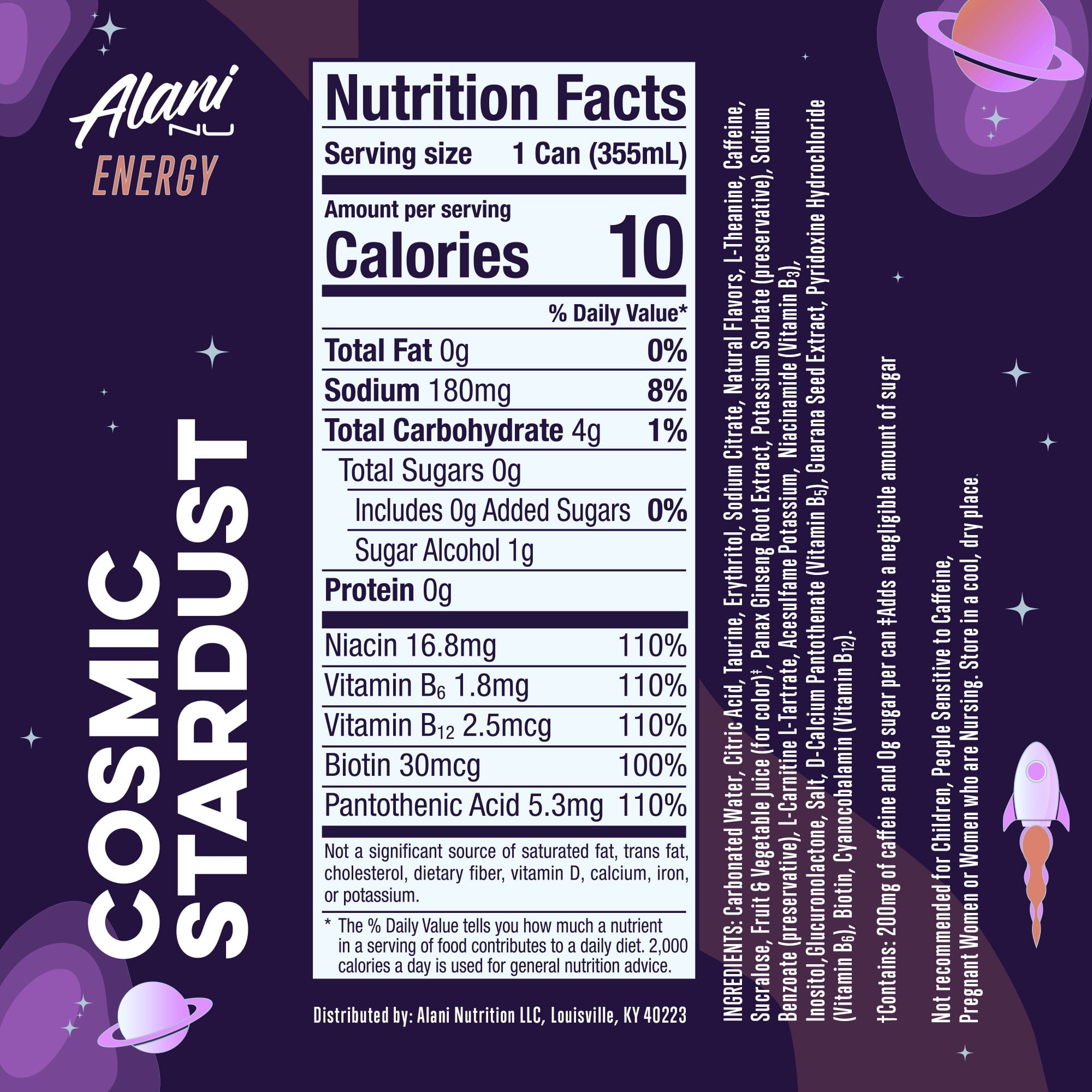 Alani Nu Cosmic Stardust Energy Drink 12 fl oz Single Can