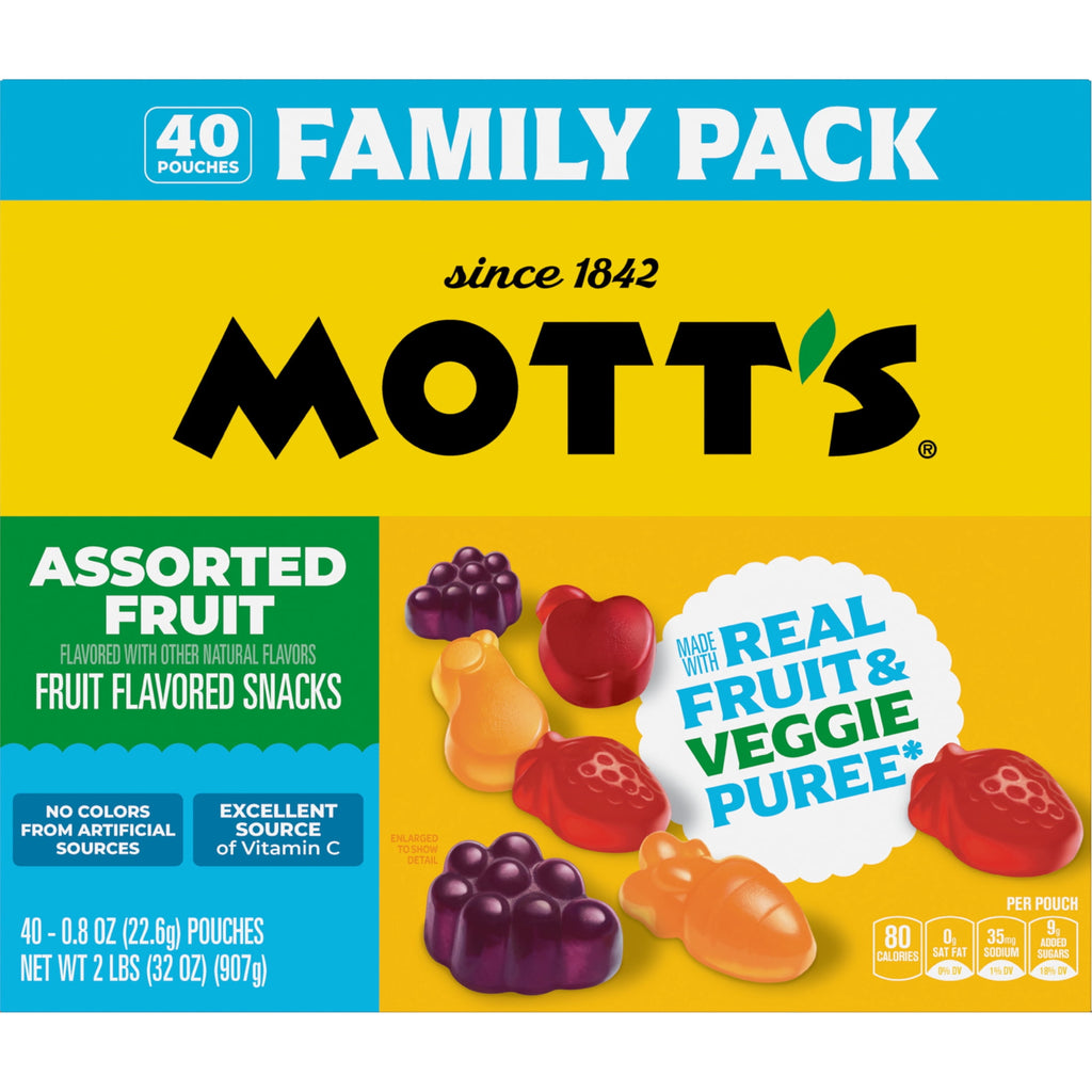 Assorted Fruit Flavored Snacks 32 Oz 40 Count Mott's