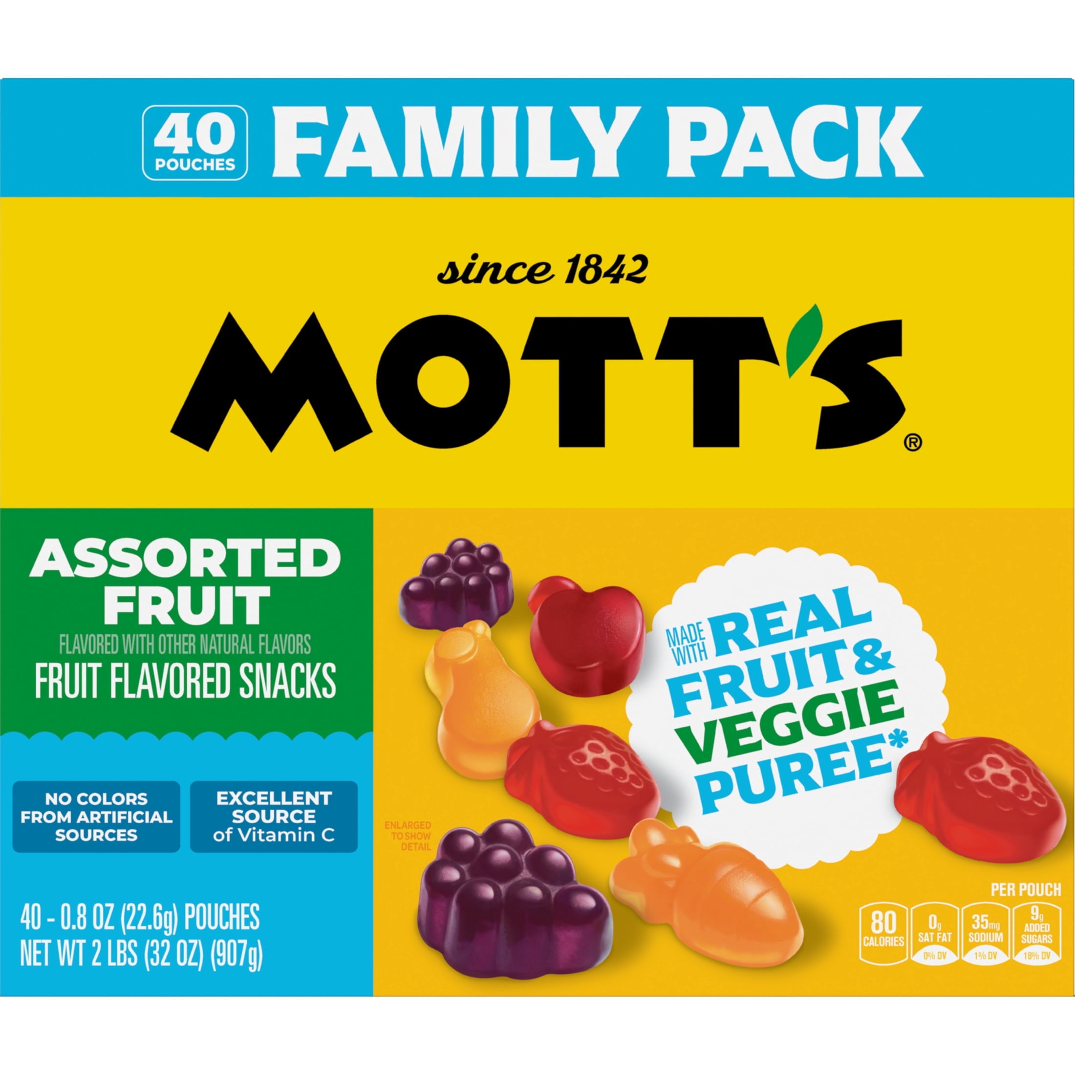 Assorted Fruit Flavored Snacks 32 Oz 40 Count Mott's