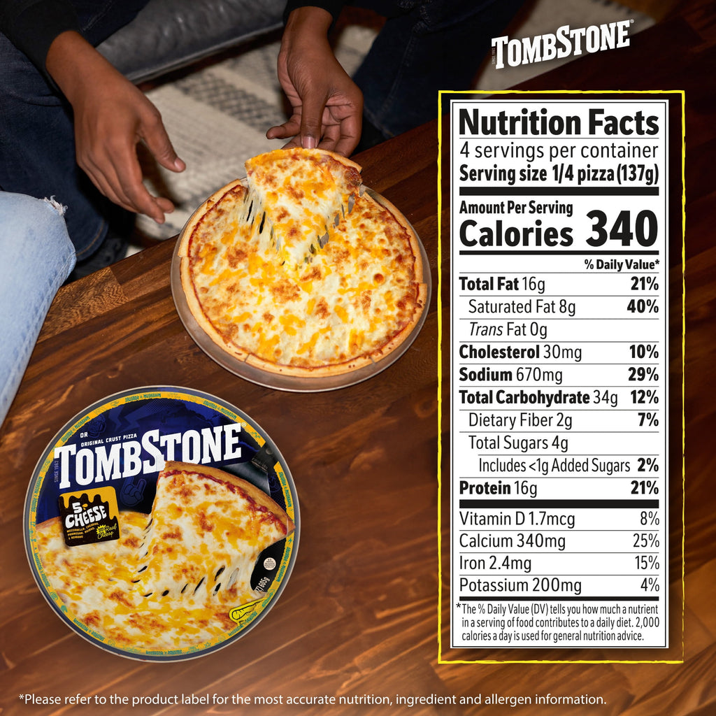 Tombstone Five Cheese Original Crust Frozen Pizza 19.3 Oz